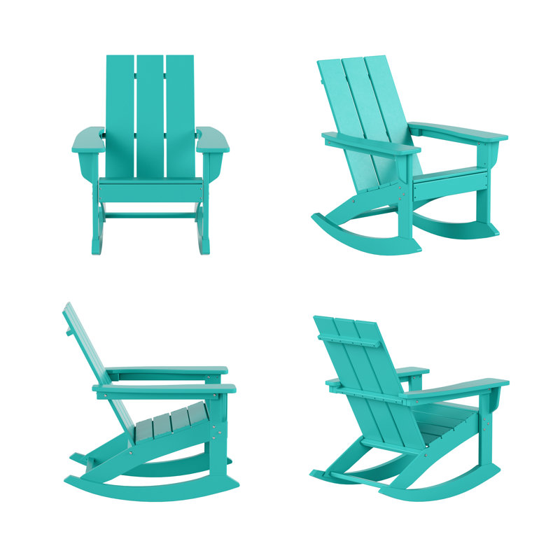 Chaise berçante d'extérieur en plastique Joubert, Turquoise