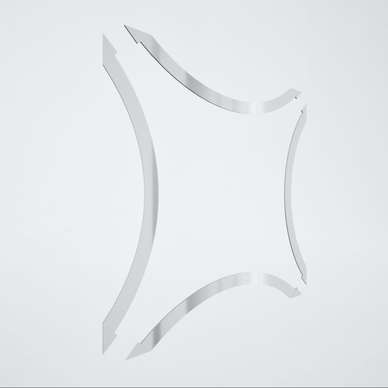 23 1/8"W x 23 1/8"H x 1/8"T Extra Large Lilley Decorative Fretwork Acrylic Ceiling Panels, Silver Mirror, Silver Mirror