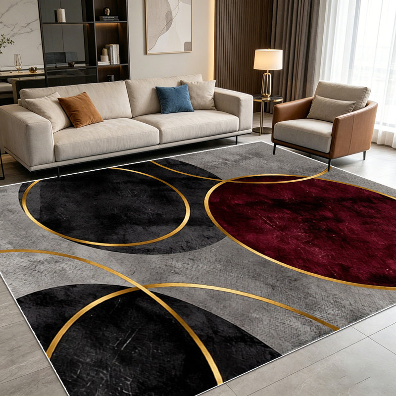 Light luxury geometric art carpet, soft and easy to clean, suitable for living room, bedroom, dining room, office and other indoor spaces