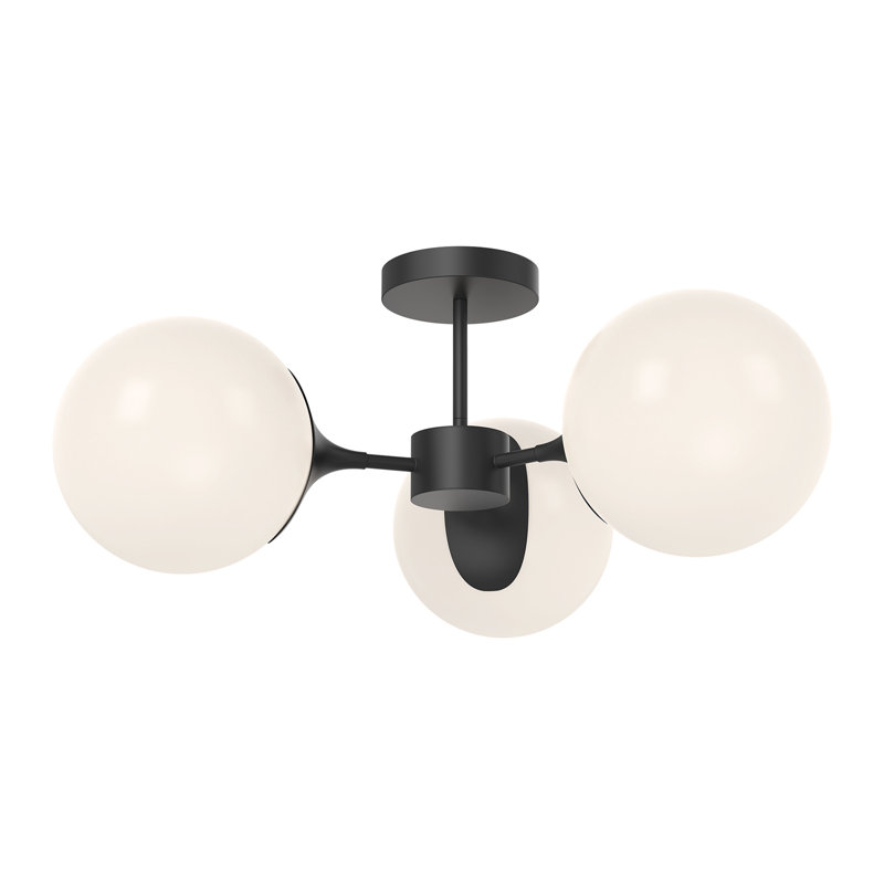 Nouveau 3 - Light Semi Flush Mount, Matte Black