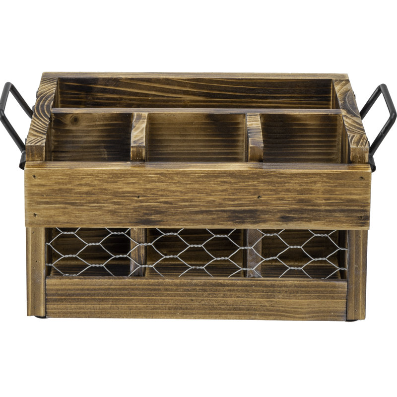 Wood Rectangle Flatware Caddy