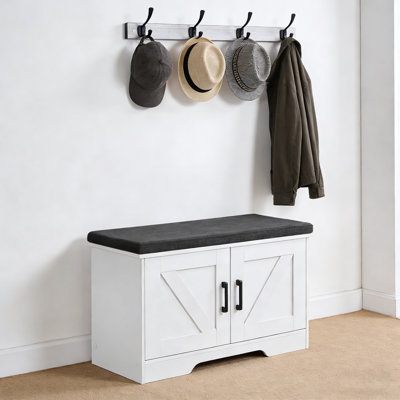 Storage Bench With Cushioned Seat