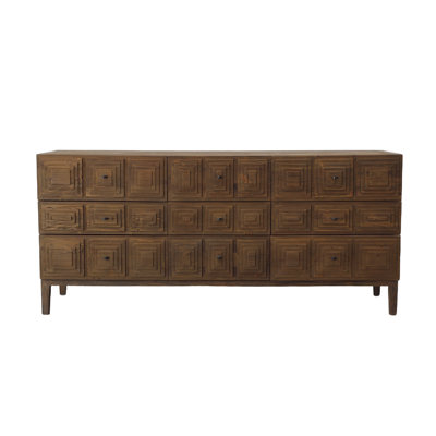 Buffet 9 tiroirs en bois massif Butros