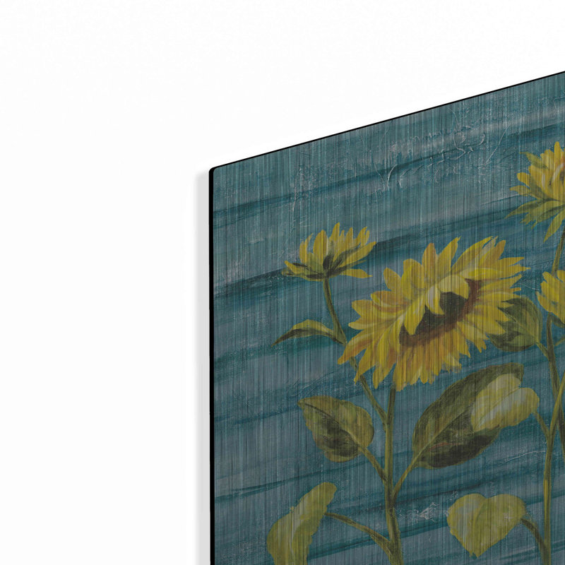 «Cottage Sunflowers Teal» par Silvia Vassileva, H 12 po x l 16 po