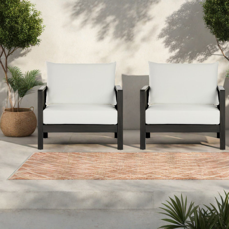 Ensemble de 2 chaises longues de patio en bois d'acacia