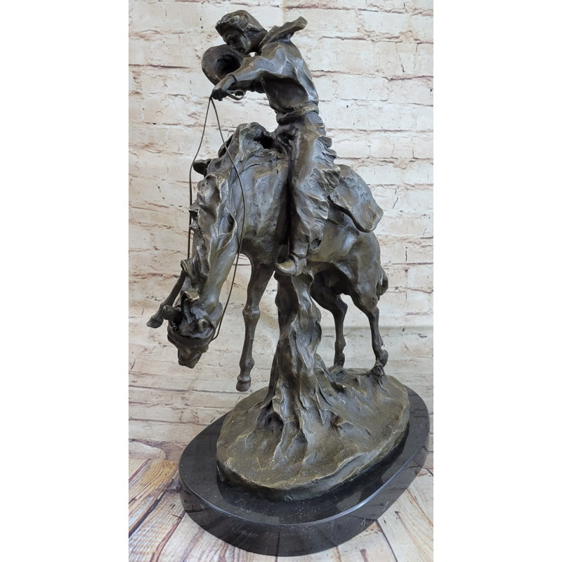 Statue Western Cowboy sur Bucking Bronco Buster