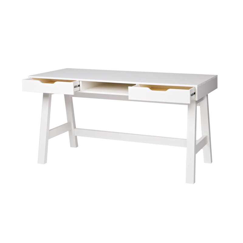 Nikki Solid Wood Solid Wood Writing Desk, White