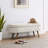 Beige Oval Storage Bench With Rubber Wood Legs - Ideal For Home Resilient Framework Adds Aesthetic Appeal-1043227294
