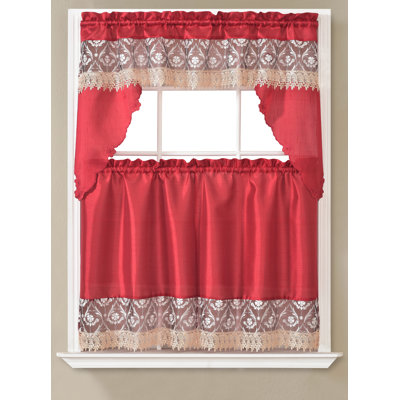Skylin Embroidered Swag 56'' W Kitchen Curtain