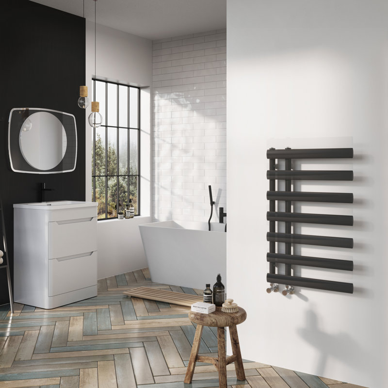 Flat Panel Towel Rail Heated Towel Rails, 780mm H x 500mm W x 60mm D, Anthracite