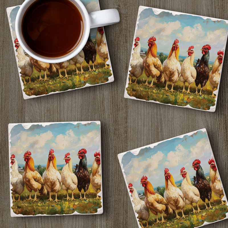 Ensemble de 4 sous-verres en pierre