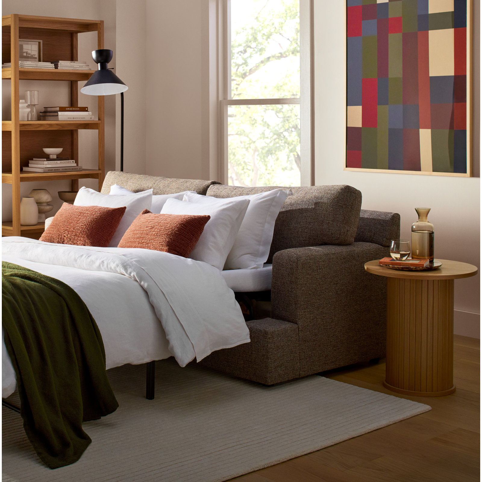 Fragmented Spectrum 2-Piece Print Set, Maple Framed, 50" H x 35" W