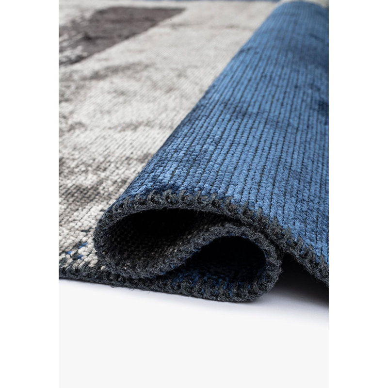 Bedia Abstract Hand Loom Indoor / Outdoor Area Rug, Rectangle 7'10" x 9'10"
