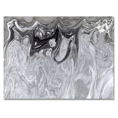 Gris abstrait liquide - peinture sur toile