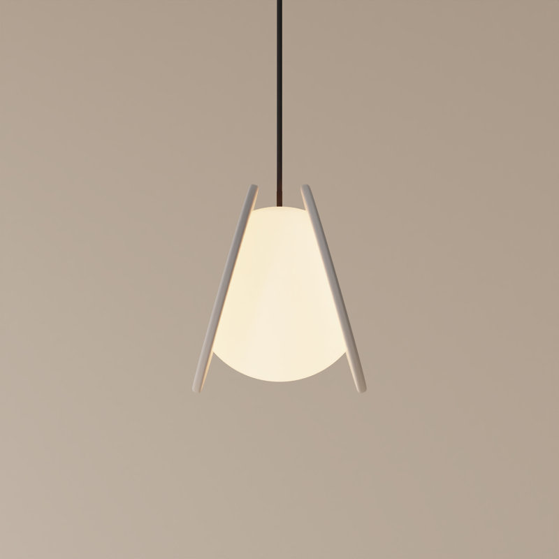 Pendulum Pendant Light, Stone, Black, 14" H x 9.69" W x 8.03" D