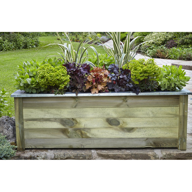 Estinnes Wooden Planter Box, 50 cm H x 150 cm W x 50 cm D