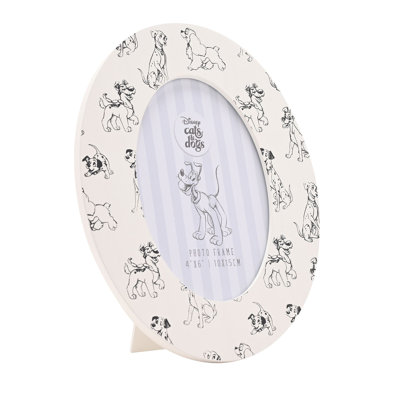 Disney Cats & Dogs Dog Print Oval Photo Frame 4" x 6"