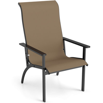 1PCS Adirondack Chair with 400 lbs Weight Capacity High Back and Metal Frame Outdoor