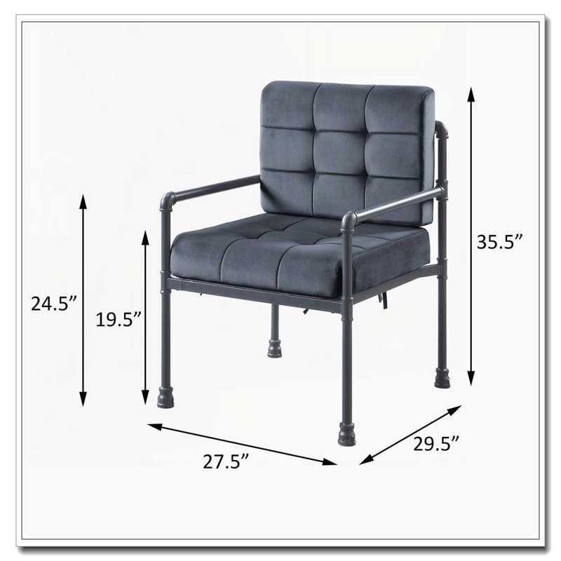 Chaise d'appoint de style industriel avec mousse à mémoire de forme