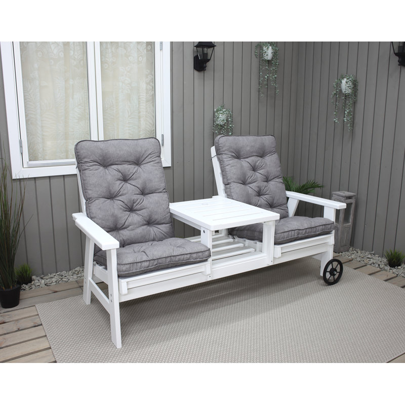 Sevyn Solid Wood Pine Outdoor Bench, White