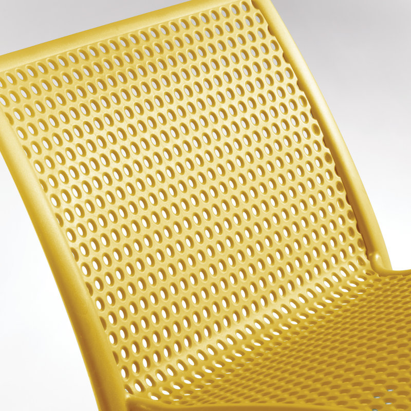 Tramontina Isabelle Stackable Dining Chairs – Stylish Ventilated Seating for Indoor or Outdoor Use, Yellow