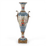Garden Trellis Porcelain Tall Vase with Bronze Ormolu