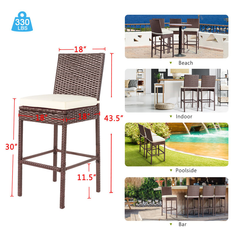 Tabouret 30 "avec coussin Dannilyn