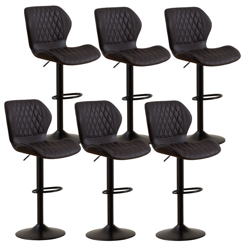 Tabouret de bar pivotant à hauteur réglable, Noir, 6