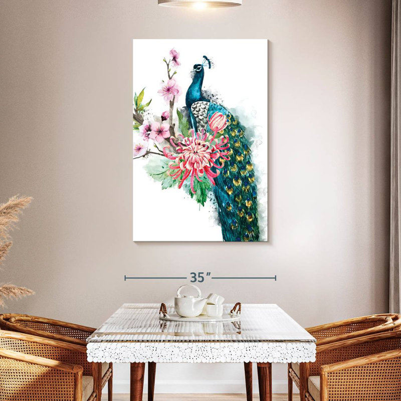 Brampt Floral Peacock Splash, 48" H x 32" W
