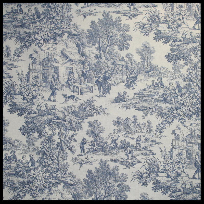 Cantonnière en coton Amelie Toile, Bleu