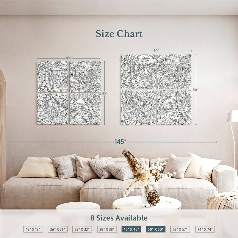 Kerner Zentangle Swirls, 50'' H x 50'' W