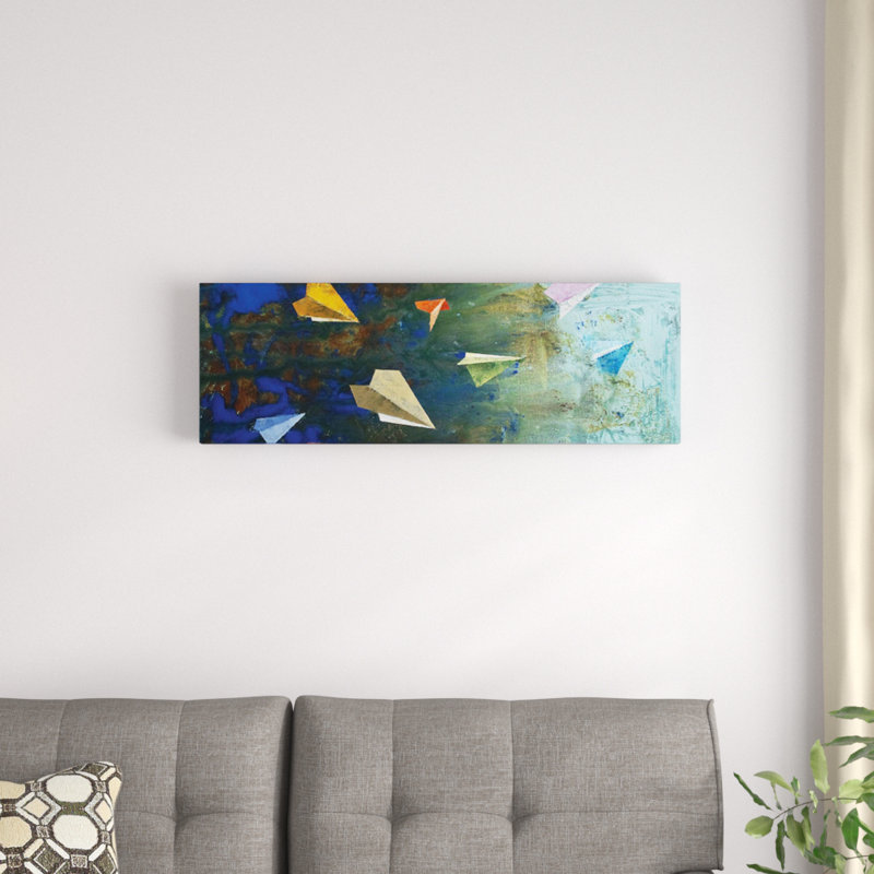 « paper d’avions », impression sur toile, H 12 po x l 36 po x P 1,5 po