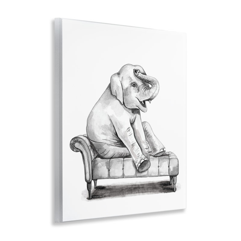 «Happy Elephant on Chaise», art mural par Rachel Nieman