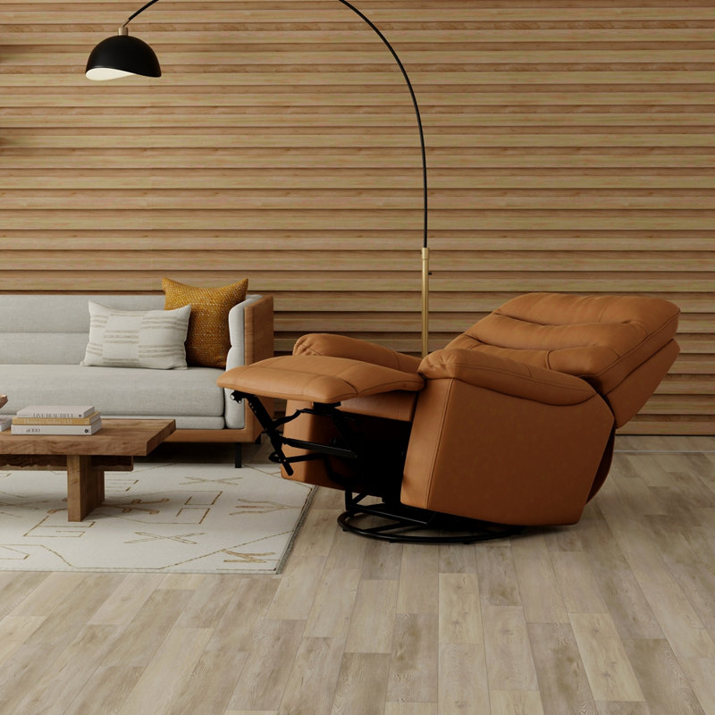 Global Home Swivel Glider Recliner With Manual Footrest In Oslo Antelope
