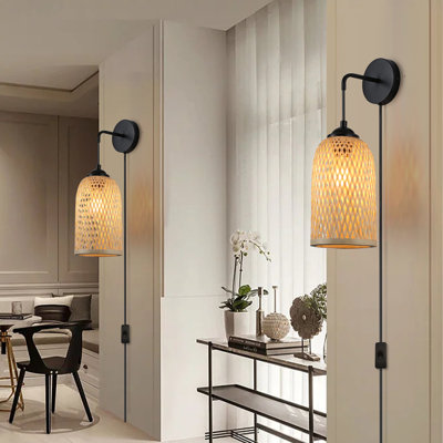 Luminaire mural en osier Zalma
