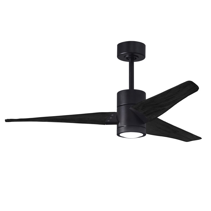 Ceiling Fan with LED Lights, Matte Black, Matte Black, 60"