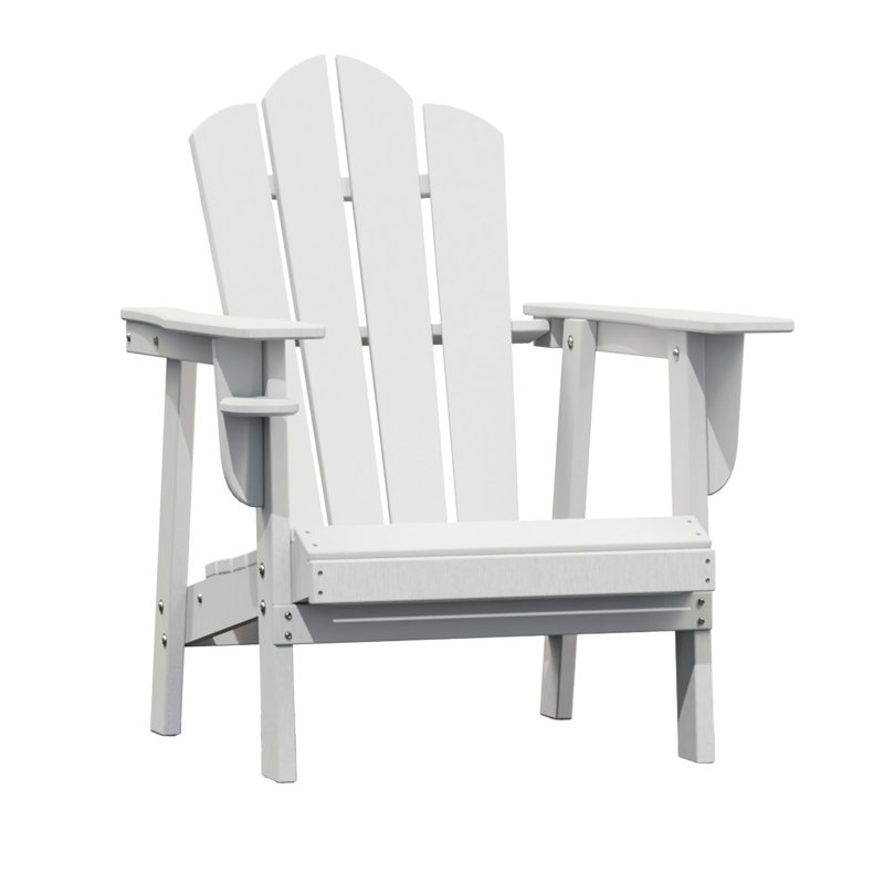Devito All-Weather Resistant HDPE Plastic Oversize Adirondack Chair, White