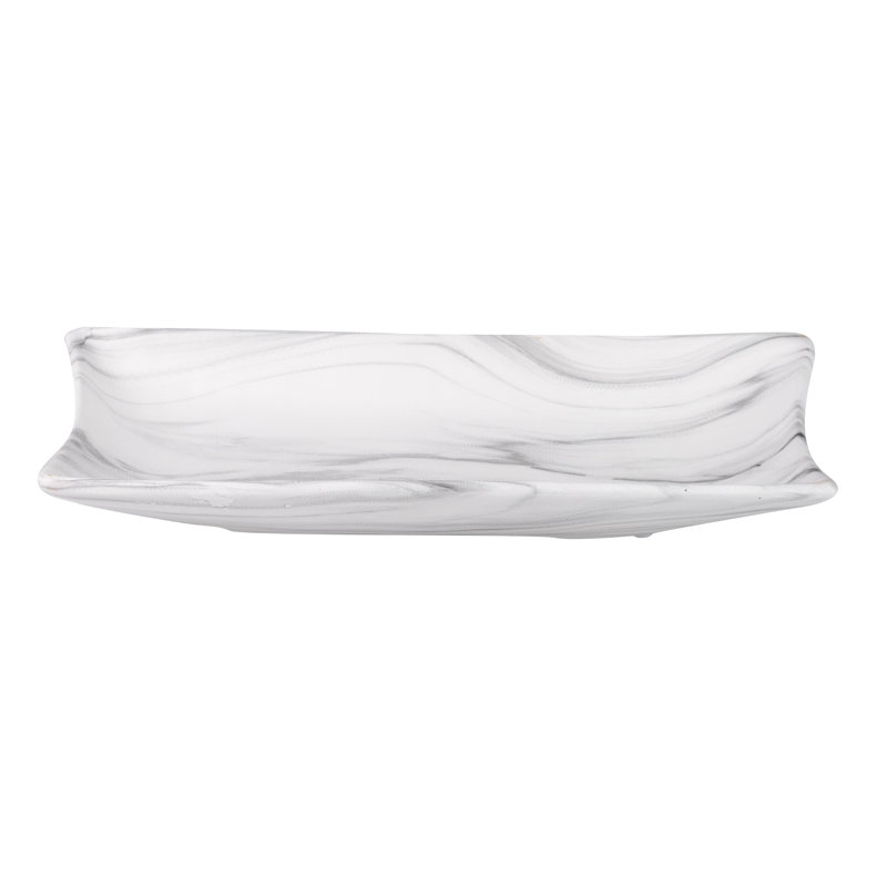 Marble Effect Ceramic Bowl 38x18x5 Cm