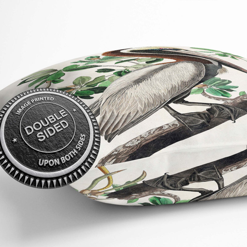 Brown Pelican Square Throw Cushion, 55cm H x 55cm W x 20cm D