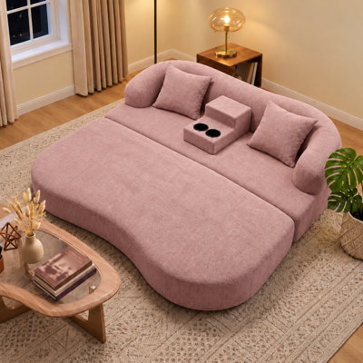 Upholstered 34.64 " Chenille Sofa Bed