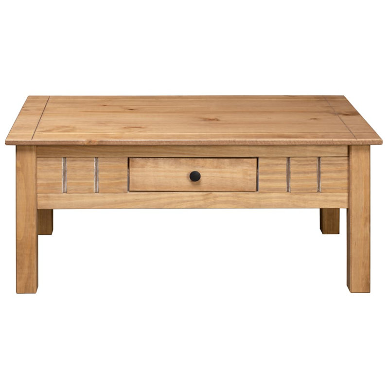 Arold Solid Wood Frame Single Coffee Table with Storage, Natural