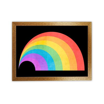 Rainbow And Black Horizontal Wall - Print
