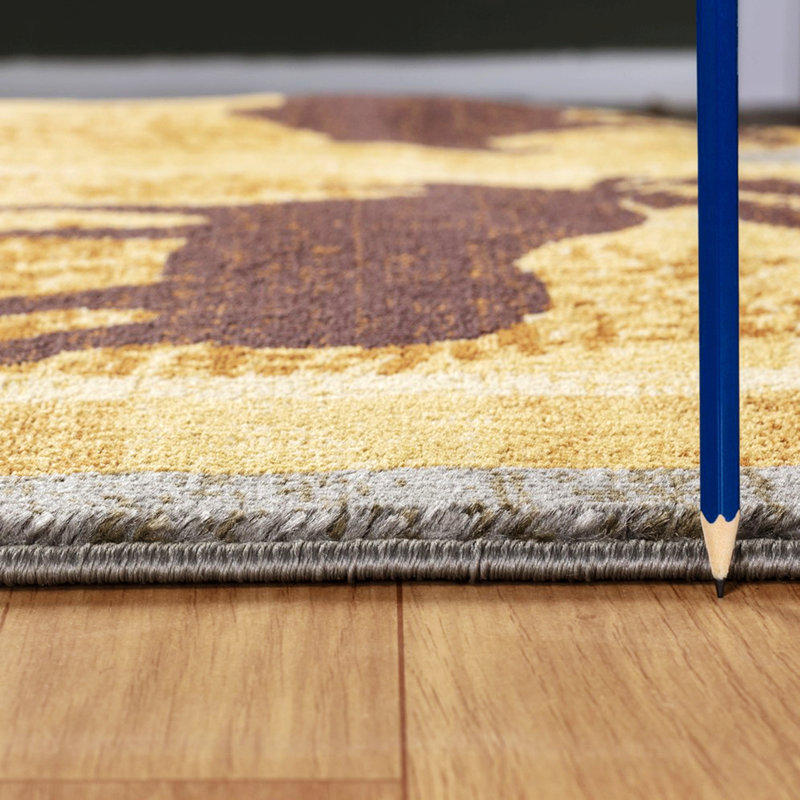 Tapis avec des animaux sauvages et un thème naturel, Rectangulaire 2 pi x 3 pi
