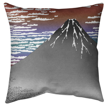 Katsushika Hokusai Leather/Suede Reversible Throw Pillow