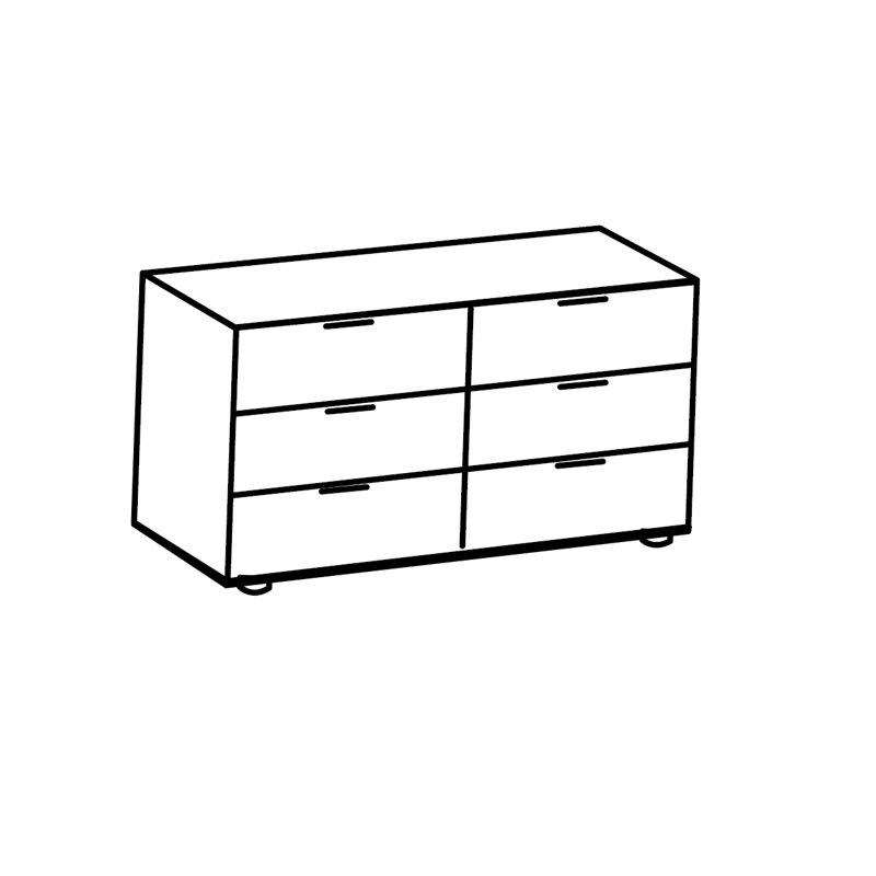 Chest Of Drawers Berngar, White/Graphite