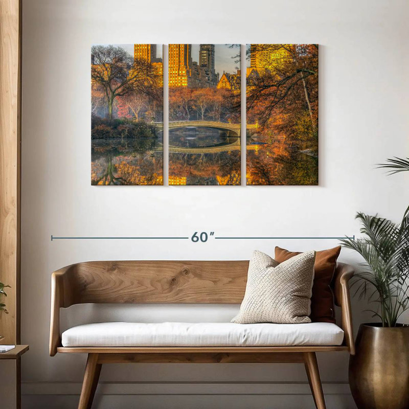 Nicci Bow Bridge en automne, H 28 po x l 45 po