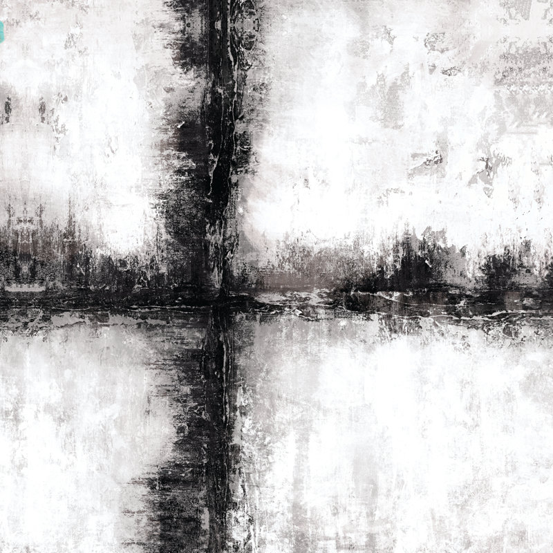 Black And White Perpendicular - Wrapped Canvas Print, 30cm H x 30cm W