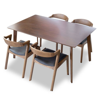 Ashim 4 - Person Solid Wood Solid Wood Top Four Leg Dining Set
