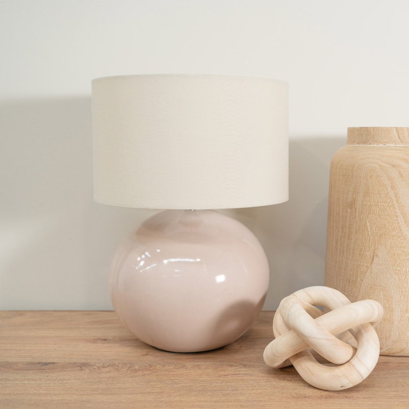 Motes Ceramic Table Lamp, Cream, No, Natural