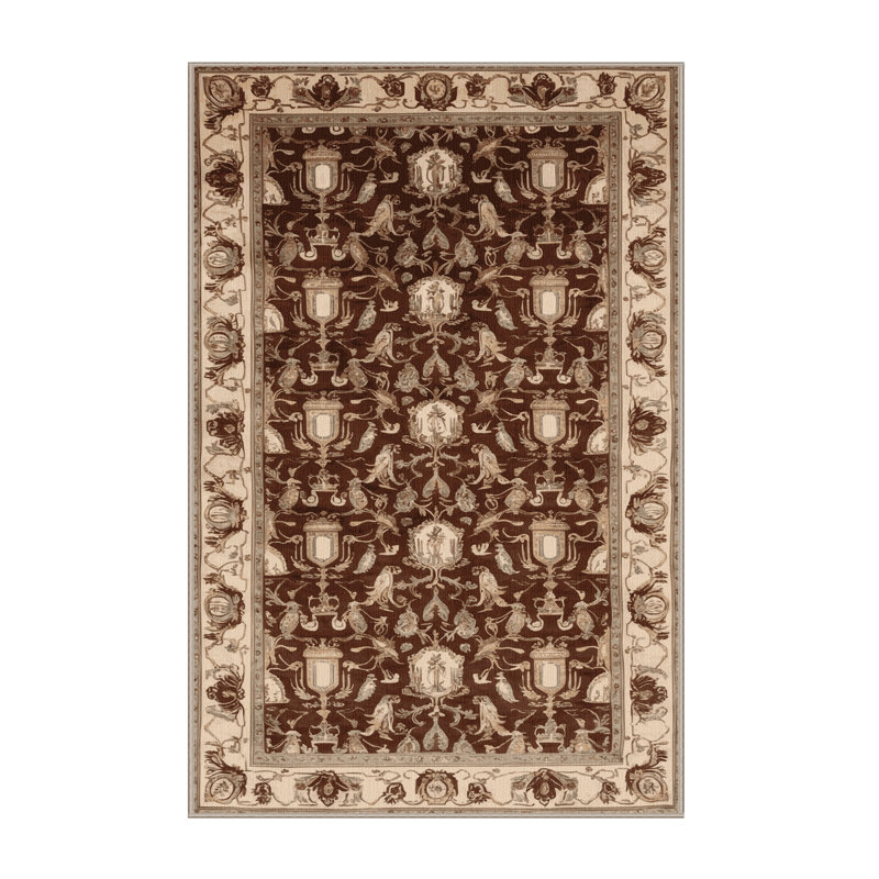Tapis beige français lavable à la machine, Rectangle 8 pi x 12 pi